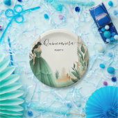 Assiettes En Carton Trees Gold Mint Glam Emerald Green Quinceanera (Fête)