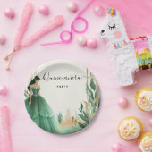 Assiettes En Carton Trees Gold Mint Glam Emerald Green Quinceanera (Fête)