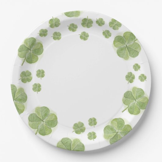 Assiettes En Carton Trèfle Chanceux en Amour St Patrick Fête de Mariée (Devant)
