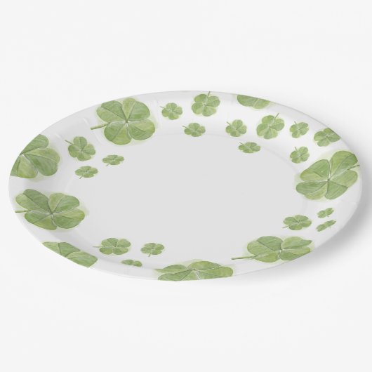 Assiettes En Carton Trèfle Chanceux en Amour St. Patrick's Fête de Mar (Angle)