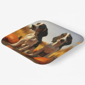 Assiettes En Carton Trek Walker Coonhound Chiot Citrouille d'automne (Angulaire)
