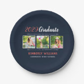 Assiettes En Carton Trendy 3 Photo Collage Graduation Party (Devant)