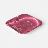 Assiettes En Carton Trendy Chic Vibrant Hot Pink Neon 21st Birthday (Angulaire)