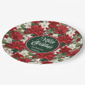 Assiettes En Carton Trendy Holiday Red Poinsettia Paper Plates Chic  (Angle)