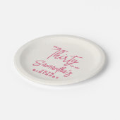 Assiettes En Carton Trendy Pink Talk Thirty To Me 30th Birthday (Angle)