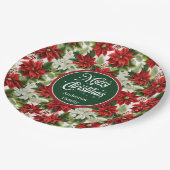 Assiettes En Carton Trendy Red Christmas Flowers Custom Paper Plates  (Angle)