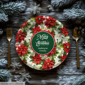 Assiettes En Carton Trendy Red Christmas Flowers Custom Paper Plates 
