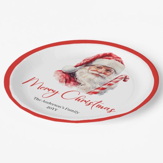 Assiettes En Carton Trendy Santa Claus Modern Warmish Holiday Plates (Angle)