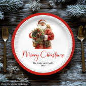 Assiettes En Carton Trendy Santa Claus Watercolor Holiday Tableware