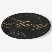 Assiettes En Carton Trente-30e anniversaire Gold Noir Confetti élégant (Angle)