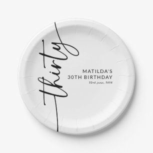 Assiettes En Carton Trente ans d'anniversaire d'élégant scénario