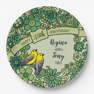 Assiettes En Carton Trente-cinquième anniversaire personnalisé,