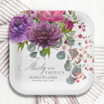 Assiettes En Carton Trente et fabuleux Elégant Floral 30e anniversaire<br><div class="desc">Trente et fabuleux Elégant floral 30th Birthday Party Paper Plates dispose d'un élégant bouquet de fleurs d'aquarelle en rose, violet et bordeaux avec la verdure. Ajoutez simplement votre texte personnalisé pour votre fête du trentième anniversaire. Personnalisé en modifiant le texte dans les zones de texte fournies. Conçu par ©Evco Studio...</div>