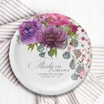 Assiettes En Carton Trente et fabuleux Elégant Floral 30e anniversaire<br><div class="desc">Trente et fabuleux Elégant floral 30th Birthday Party Paper Plates dispose d'un élégant bouquet de fleurs d'aquarelle en rose, violet et bordeaux avec la verdure. Ajoutez simplement votre texte personnalisé pour votre fête du trentième anniversaire. Personnalisé en modifiant le texte dans les zones de texte fournies. Conçu par ©Evco Studio...</div>