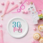 Assiettes En Carton Trente et plaques à papier d'anniversaire Flirty (Fête)
