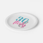 Assiettes En Carton Trente et plaques à papier d'anniversaire Flirty (Angle)