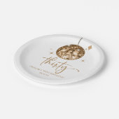 Assiettes En Carton Trente Gold Disco Ball 30e fête d'anniversaire (Angle)