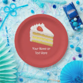 Assiettes En Carton Tres Leches Cake Slice - Célébration texte personn (Fête)