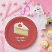 Assiettes En Carton Tres Leches Cake Slice - Célébration texte personn (Fête)
