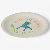 Assiettes En Carton Trex Dinosaur Plaques de fête d'anniversaire (Angle)