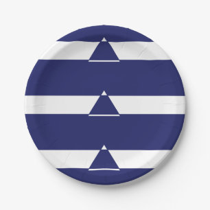 Assiettes En Carton Triangle bleu et blanc