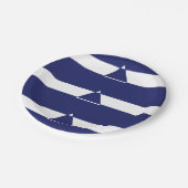 Assiettes En Carton Triangle bleu et blanc (Angle)