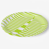 Assiettes En Carton Triangle - Lime vert et blanc (Angle)