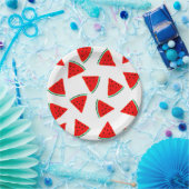 Assiettes En Carton Triangles à motif pastèque (Fête)