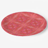 Assiettes En Carton Triangles et diamants géométriques en rouge et ros (Angle)