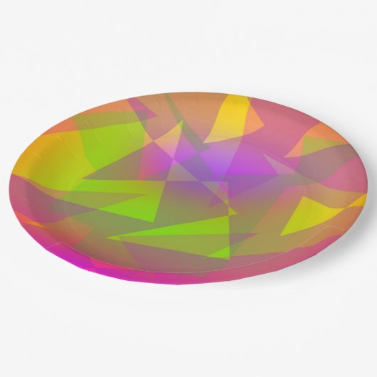 Assiettes En Carton Triangles et rectangles Abstraits (Angle)