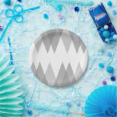 Assiettes En Carton Triangles gris (Fête)