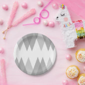 Assiettes En Carton Triangles gris (Fête)