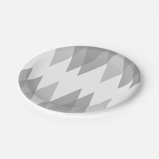 Assiettes En Carton Triangles gris (Angle)