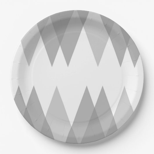 Assiettes En Carton Triangles gris (Devant)