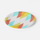 Assiettes En Carton Triangles jaunes, rouges et bleus cadets (Angle)