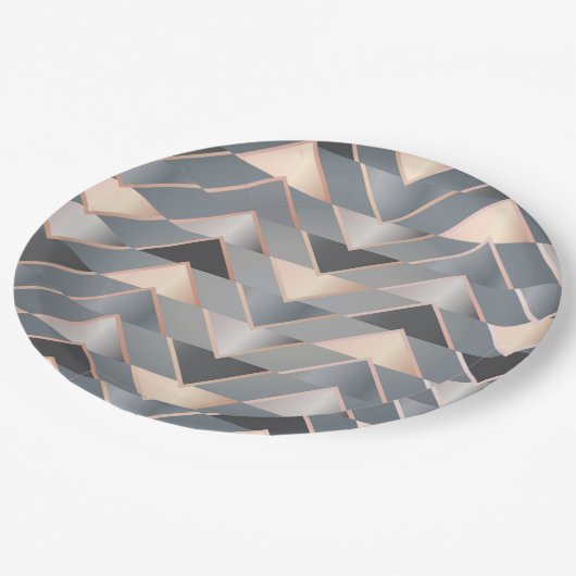 Assiettes En Carton Triangles modernes (Angle)