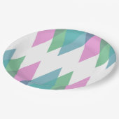 Assiettes En Carton Triangles rose et vert (Angle)
