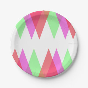 Assiettes En Carton Triangles rouge et vert