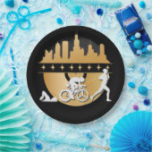 Assiettes En Carton Triathlon, urbain et mode de vie (Fête)