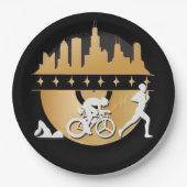 Assiettes En Carton Triathlon, urbain et mode de vie (Devant)