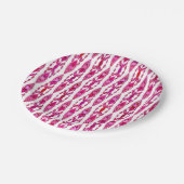 Assiettes En Carton Tribal Batik - Burqundy et Fuchsia Pink (Angle)