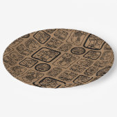 Assiettes En Carton Tribal MAYA ancien masque motif 1 (Angle)
