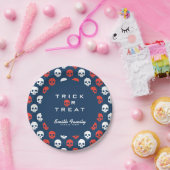 Assiettes En Carton Trick d'Halloween ou traiter les mignons crânes. (Fête)