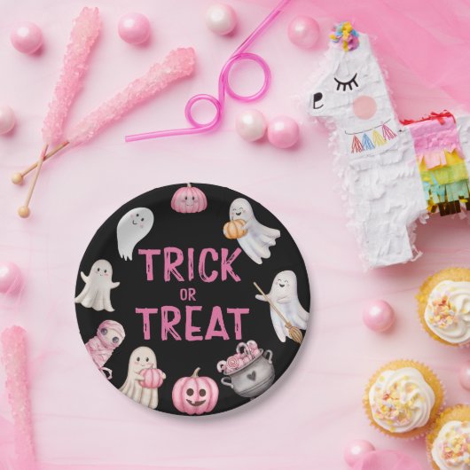 Assiettes En Carton Trick Or Three Halloween Ghost Birthday Party (Fête)