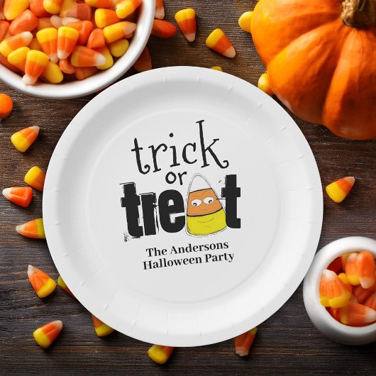 Assiettes En Carton Trick or Treat Cute Halloween personnalisé