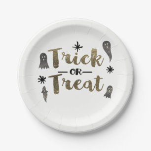 Assiettes En Carton Trick or Treat Déco fantôme chic pour une fête d'H