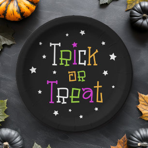 Assiettes En Carton Trick or treat étoiles Halloween étoiles
