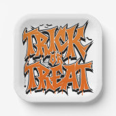 Assiettes En Carton Trick Or Treat Graffiti (Recto)