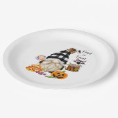 Assiettes En Carton Trick or Treat Halloween Gnome (Angle)