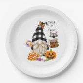 Assiettes En Carton Trick or Treat Halloween Gnome (Devant)